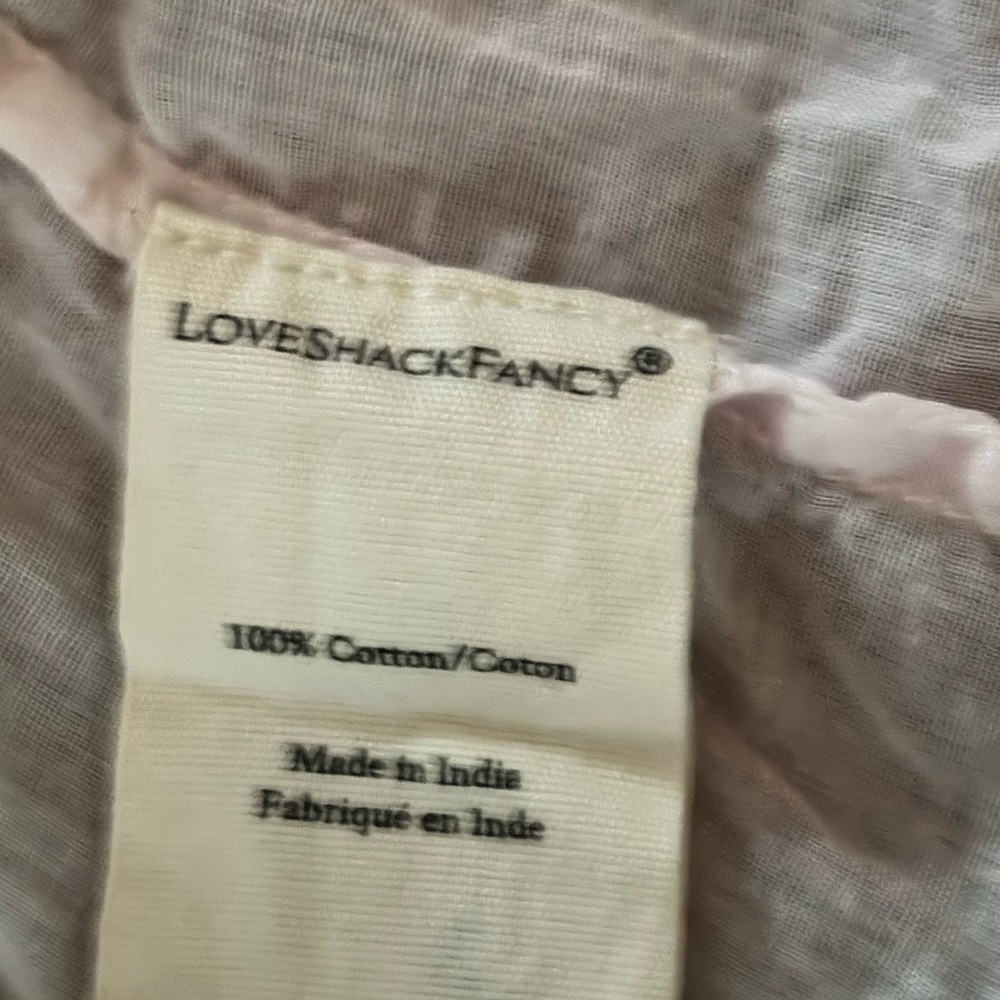 LoveShackFancy dress, tiered, lace, embroidery. Pastel, flutter sleeves, size XL - Picture 8 of 9